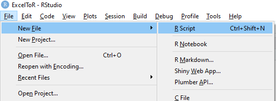 Create a new file in RStudio
